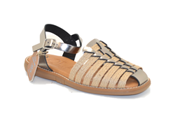 ALMAGRO SANDALO IN PELLE WAQUETILLA YUTE PISO ISLA BRONCE